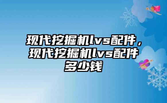 現(xiàn)代挖掘機lvs配件，現(xiàn)代挖掘機lvs配件多少錢