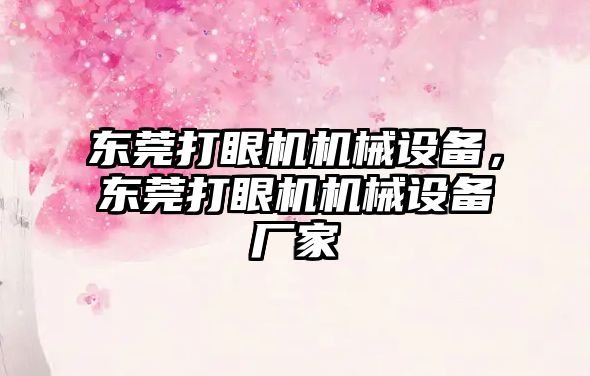 東莞打眼機機械設(shè)備，東莞打眼機機械設(shè)備廠家