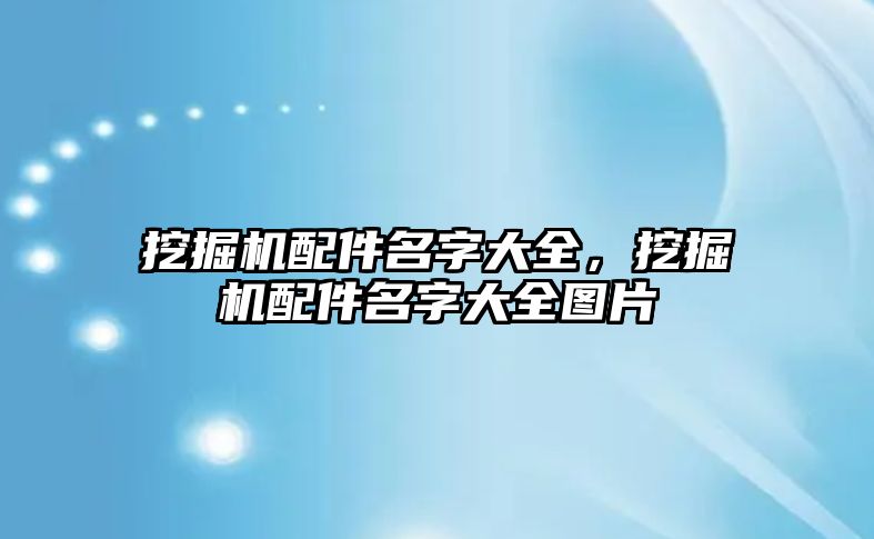 挖掘機配件名字大全，挖掘機配件名字大全圖片