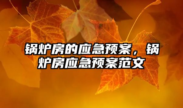 鍋爐房的應(yīng)急預(yù)案，鍋爐房應(yīng)急預(yù)案范文