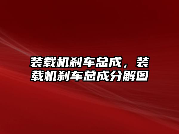 裝載機剎車總成，裝載機剎車總成分解圖