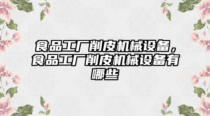 食品工廠削皮機械設(shè)備，食品工廠削皮機械設(shè)備有哪些