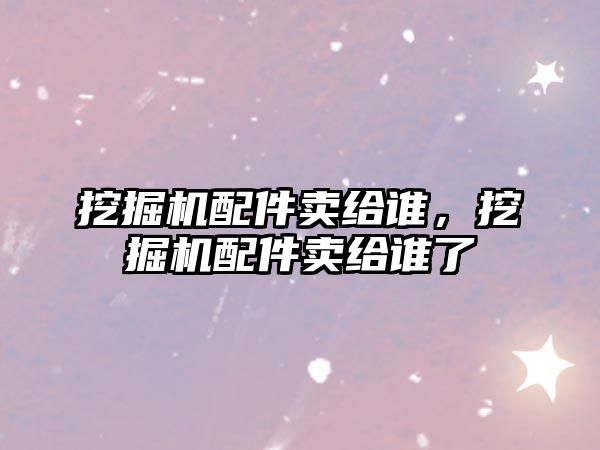 挖掘機配件賣給誰，挖掘機配件賣給誰了