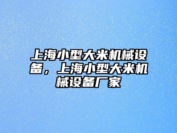 上海小型大米機(jī)械設(shè)備，上海小型大米機(jī)械設(shè)備廠家