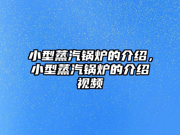 小型蒸汽鍋爐的介紹，小型蒸汽鍋爐的介紹視頻