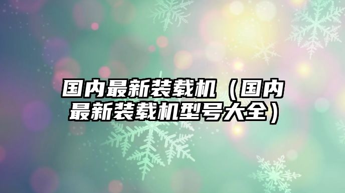 國內(nèi)最新裝載機（國內(nèi)最新裝載機型號大全）