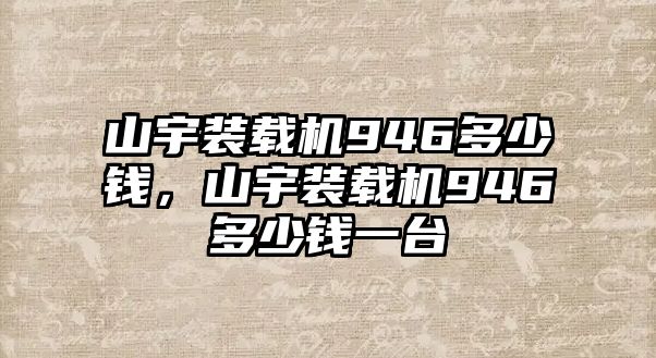 山宇裝載機(jī)946多少錢，山宇裝載機(jī)946多少錢一臺