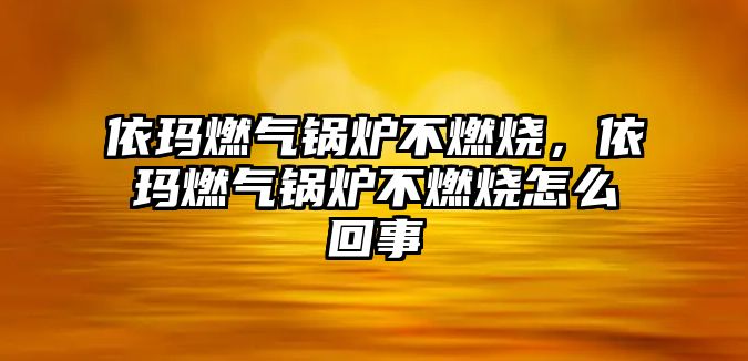 依瑪燃?xì)忮仩t不燃燒，依瑪燃?xì)忮仩t不燃燒怎么回事