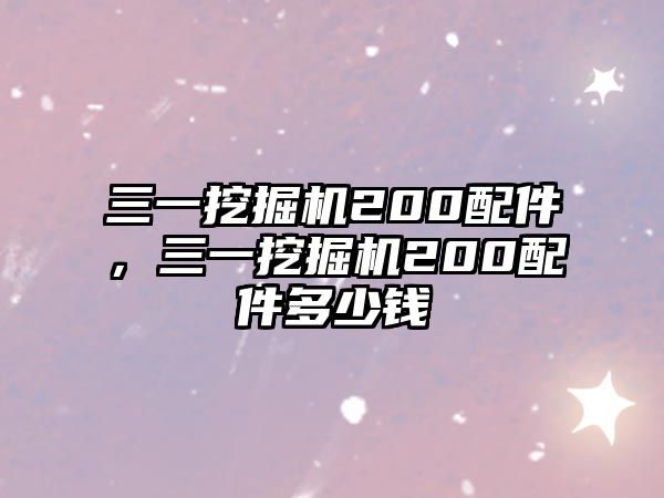 三一挖掘機200配件，三一挖掘機200配件多少錢