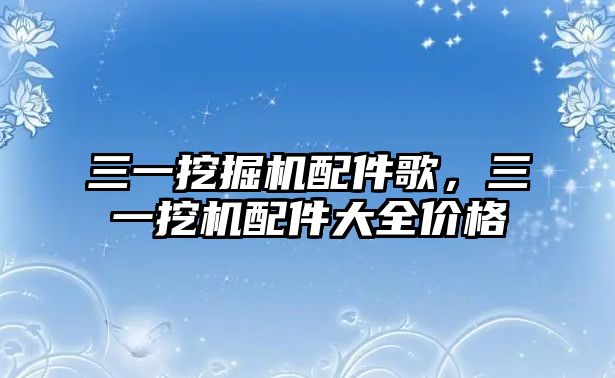 三一挖掘機(jī)配件歌，三一挖機(jī)配件大全價(jià)格