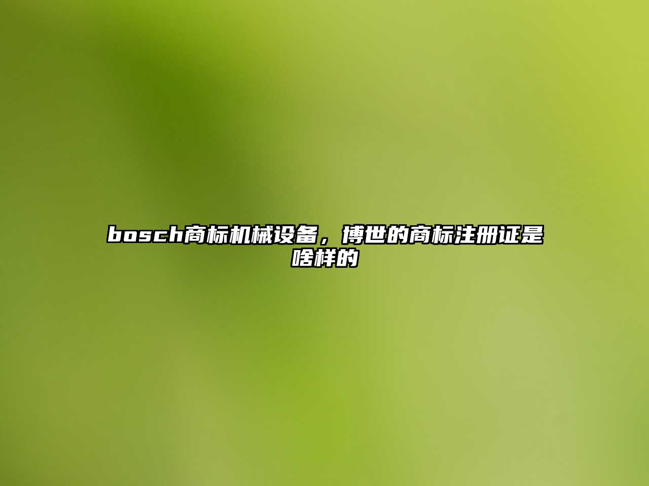 bosch商標(biāo)機械設(shè)備，博世的商標(biāo)注冊證是啥樣的