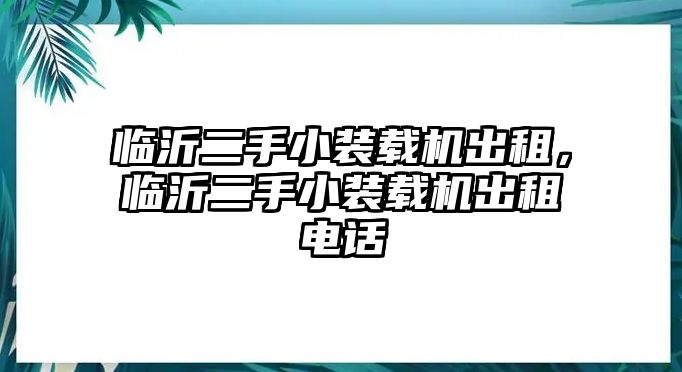 臨沂二手小裝載機出租，臨沂二手小裝載機出租電話