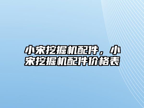 小宋挖掘機配件，小宋挖掘機配件價格表