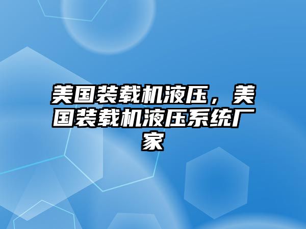 美國(guó)裝載機(jī)液壓，美國(guó)裝載機(jī)液壓系統(tǒng)廠家