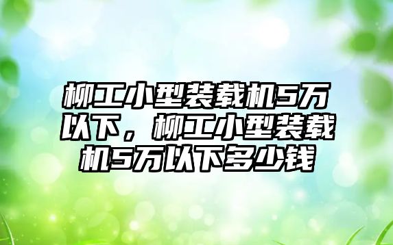 柳工小型裝載機(jī)5萬以下，柳工小型裝載機(jī)5萬以下多少錢