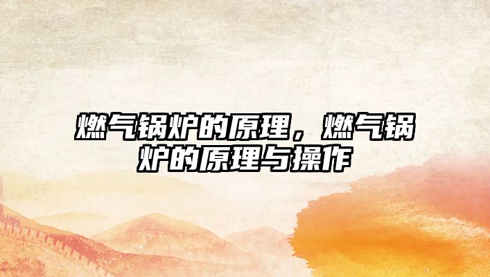 燃?xì)忮仩t的原理，燃?xì)忮仩t的原理與操作