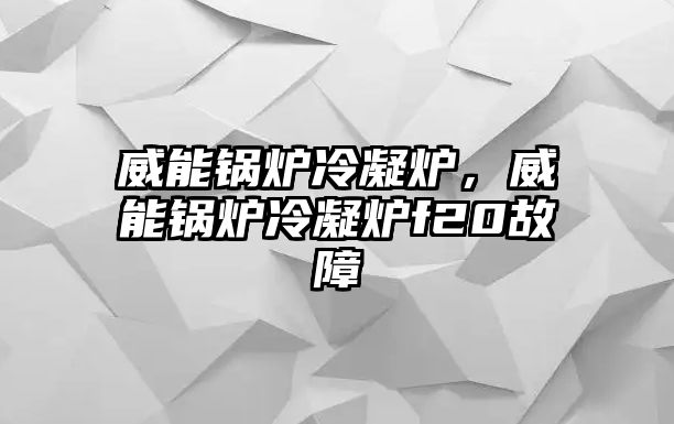 威能鍋爐冷凝爐，威能鍋爐冷凝爐f20故障