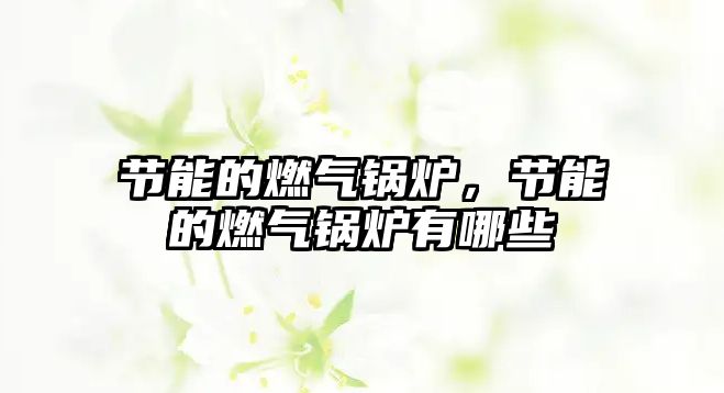 節(jié)能的燃氣鍋爐，節(jié)能的燃氣鍋爐有哪些