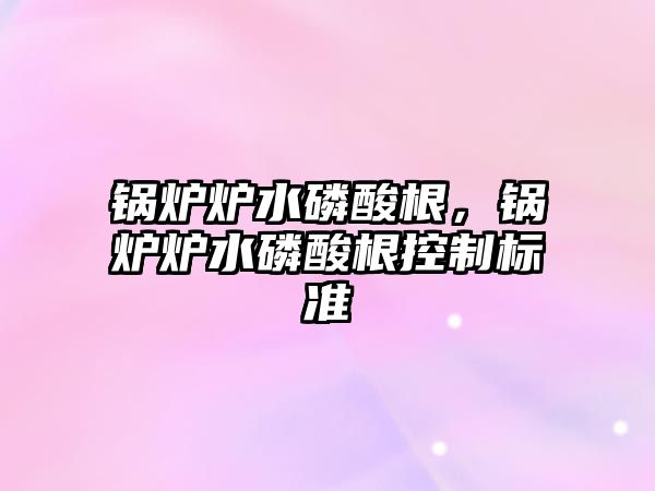 鍋爐爐水磷酸根，鍋爐爐水磷酸根控制標(biāo)準(zhǔn)