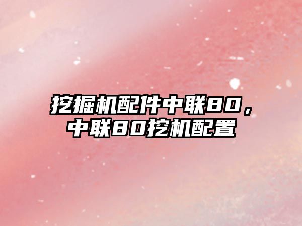 挖掘機配件中聯(lián)80，中聯(lián)80挖機配置