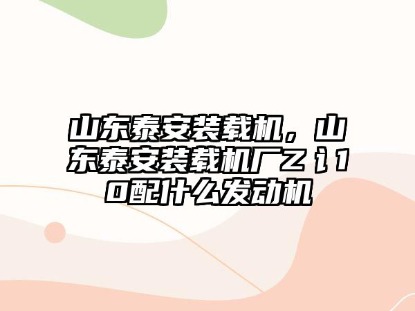 山東泰安裝載機，山東泰安裝載機廠Z讠10配什么發(fā)動機