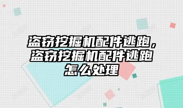 盜竊挖掘機(jī)配件逃跑，盜竊挖掘機(jī)配件逃跑怎么處理