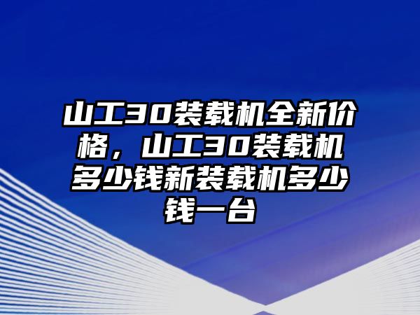 山工30裝載機(jī)全新價(jià)格，山工30裝載機(jī)多少錢新裝載機(jī)多少錢一臺(tái)