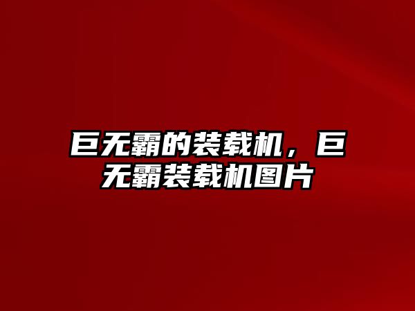 巨無(wú)霸的裝載機(jī)，巨無(wú)霸裝載機(jī)圖片