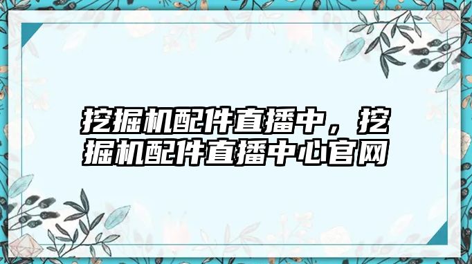 挖掘機(jī)配件直播中，挖掘機(jī)配件直播中心官網(wǎng)