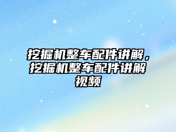 挖掘機整車配件講解，挖掘機整車配件講解視頻