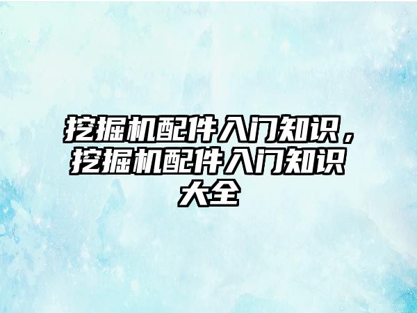 挖掘機配件入門知識，挖掘機配件入門知識大全