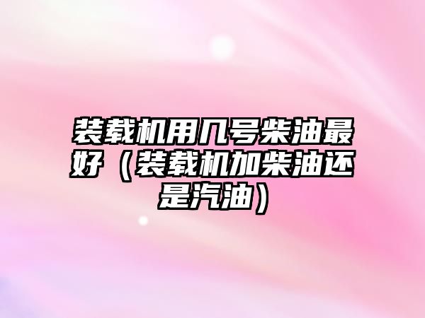 裝載機(jī)用幾號柴油最好（裝載機(jī)加柴油還是汽油）