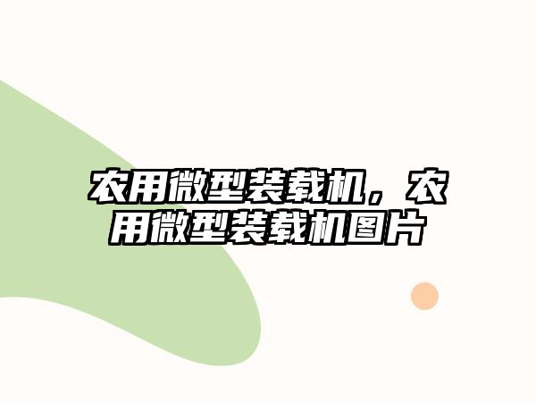 農(nóng)用微型裝載機(jī)，農(nóng)用微型裝載機(jī)圖片