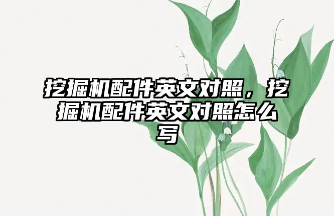 挖掘機配件英文對照，挖掘機配件英文對照怎么寫