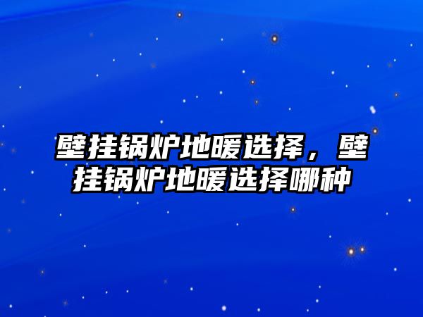 壁掛鍋爐地暖選擇，壁掛鍋爐地暖選擇哪種