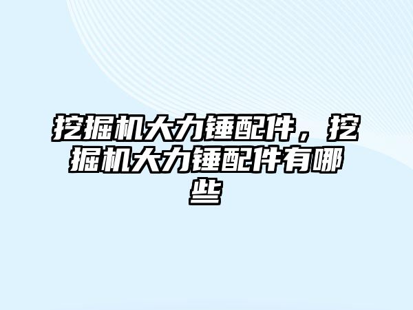 挖掘機大力錘配件，挖掘機大力錘配件有哪些