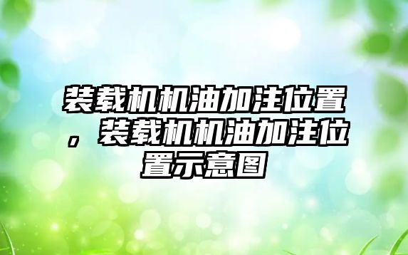 裝載機機油加注位置，裝載機機油加注位置示意圖