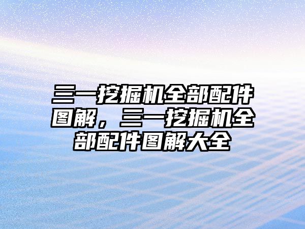 三一挖掘機(jī)全部配件圖解，三一挖掘機(jī)全部配件圖解大全