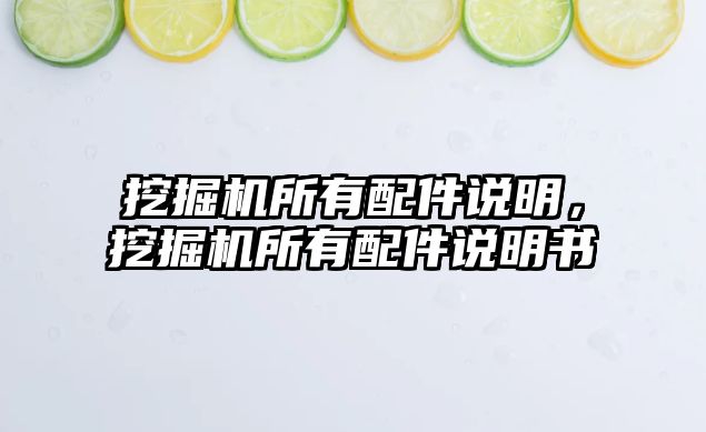 挖掘機所有配件說明，挖掘機所有配件說明書