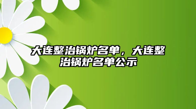 大連整治鍋爐名單，大連整治鍋爐名單公示