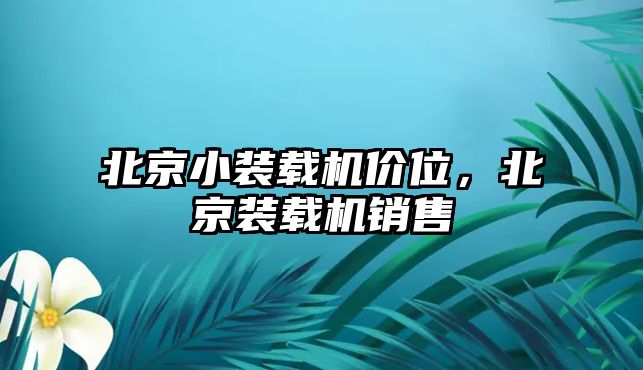 北京小裝載機價位，北京裝載機銷售