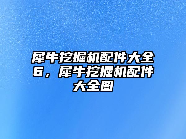 犀牛挖掘機(jī)配件大全6，犀牛挖掘機(jī)配件大全圖