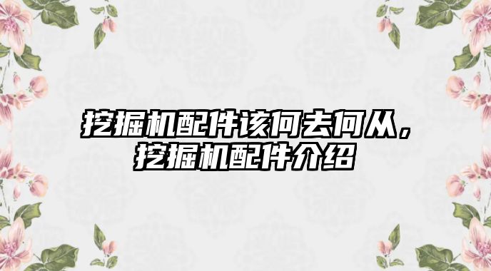 挖掘機配件該何去何從，挖掘機配件介紹