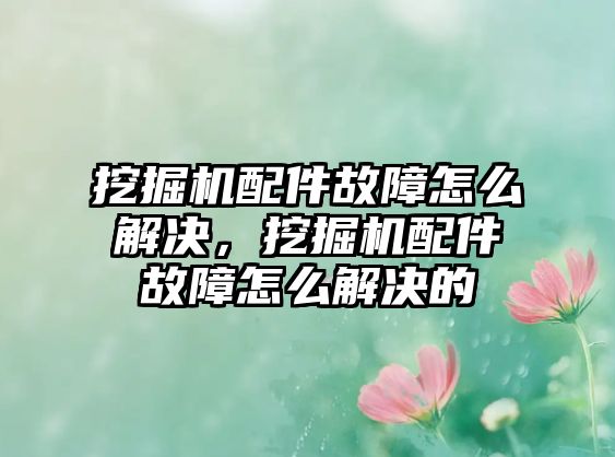 挖掘機配件故障怎么解決，挖掘機配件故障怎么解決的