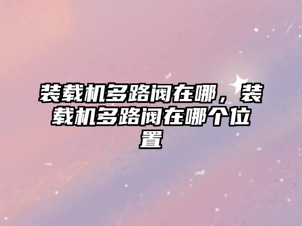 裝載機(jī)多路閥在哪，裝載機(jī)多路閥在哪個(gè)位置