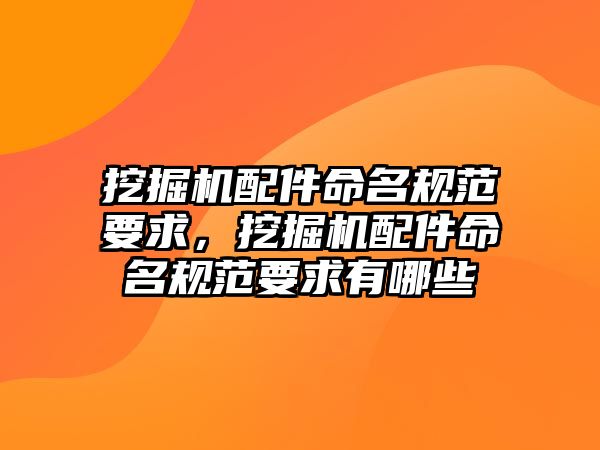 挖掘機配件命名規(guī)范要求，挖掘機配件命名規(guī)范要求有哪些