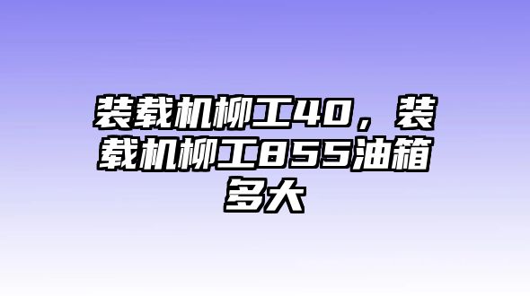 裝載機(jī)柳工40，裝載機(jī)柳工855油箱多大