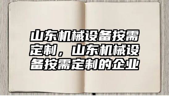 山東機(jī)械設(shè)備按需定制，山東機(jī)械設(shè)備按需定制的企業(yè)