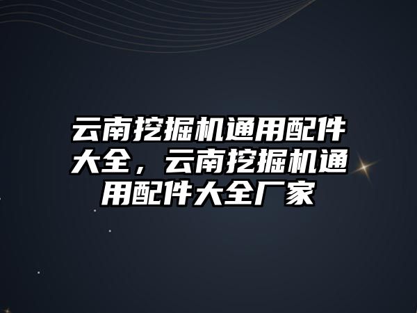 云南挖掘機通用配件大全，云南挖掘機通用配件大全廠家