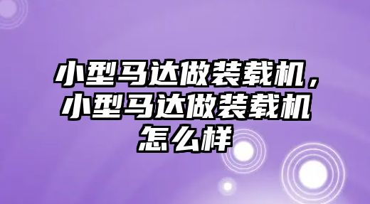 小型馬達(dá)做裝載機(jī)，小型馬達(dá)做裝載機(jī)怎么樣